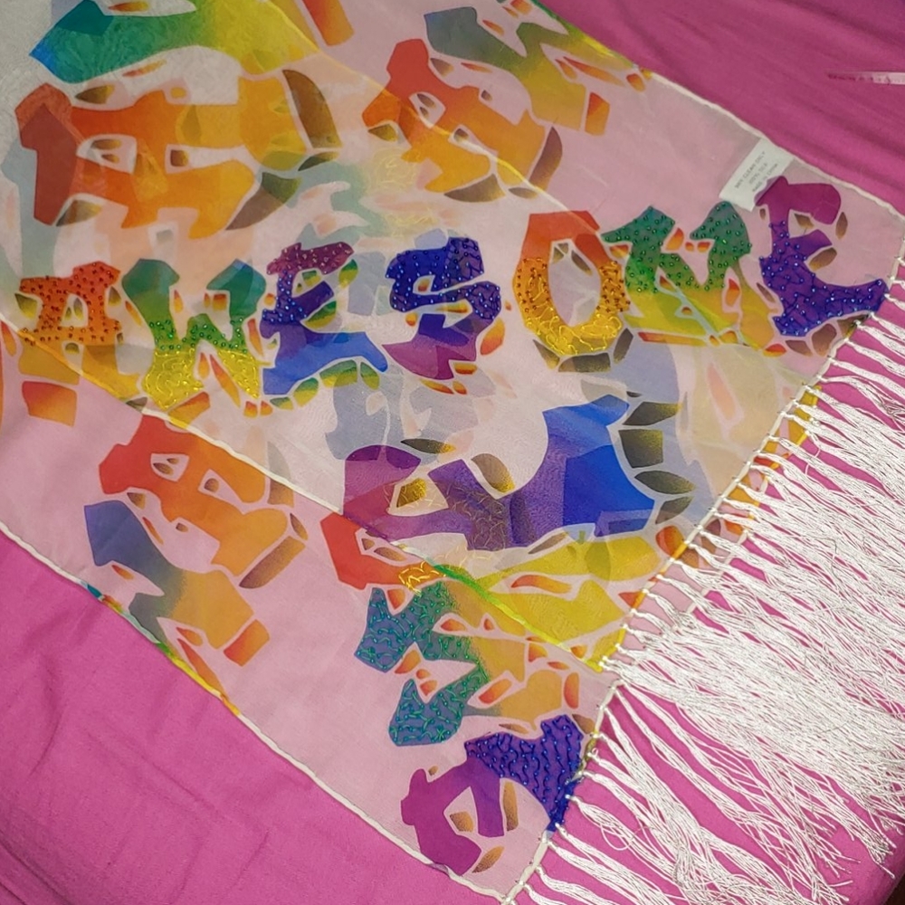 Colourful "Awesome" Scarf